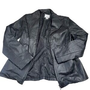 East‎ 5th Genuine Leather Blazer Jacket Black Women's Medium